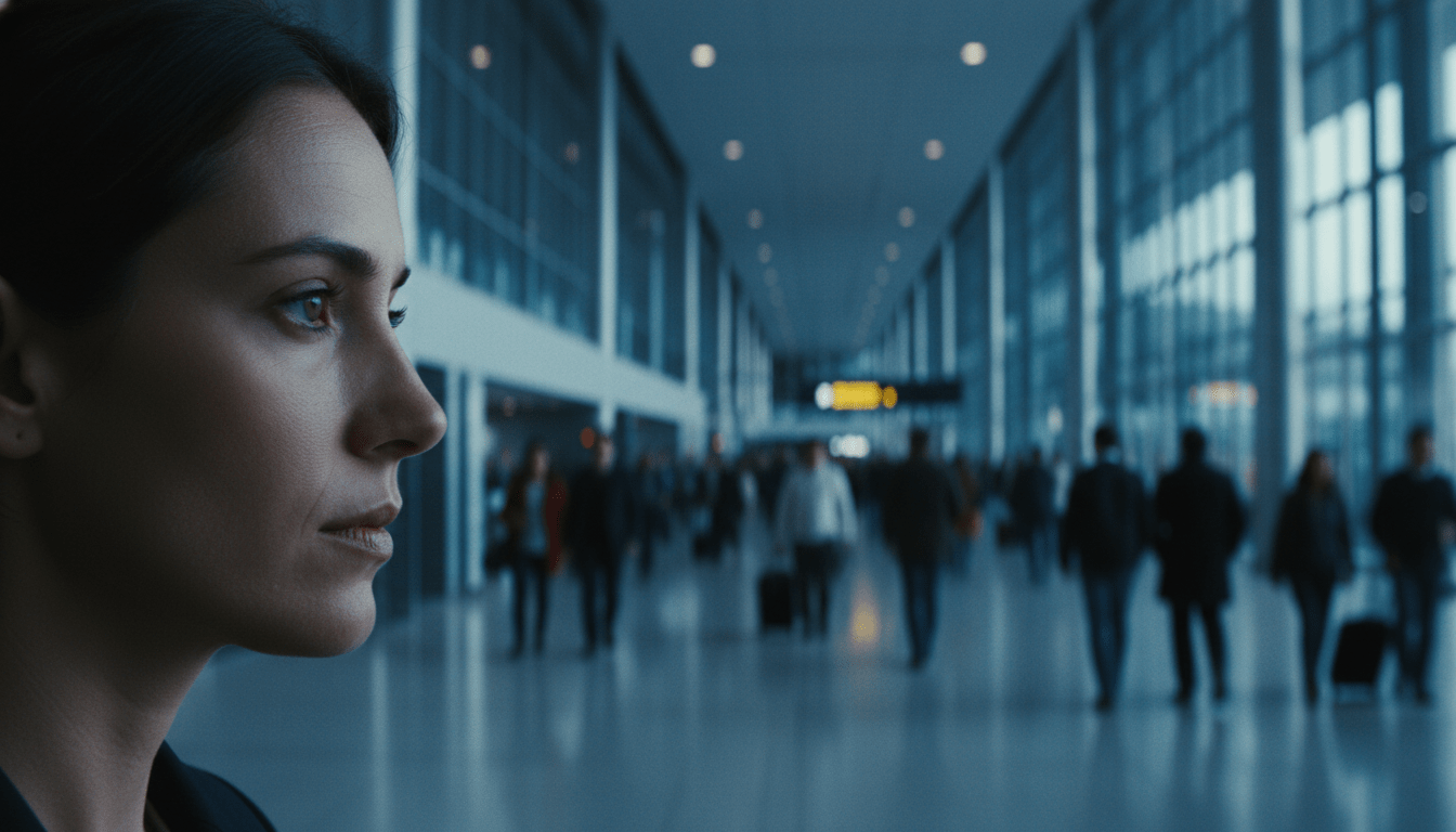 Especialista en seguridad realizando análisis de comportamiento y observación de patrones de conducta en un espacio público.