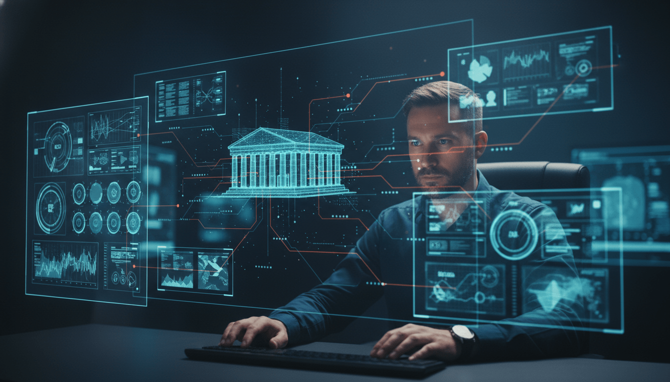 Especialista en inteligencia de amenazas analizando datos digitales en una sala de operaciones de ciberseguridad.