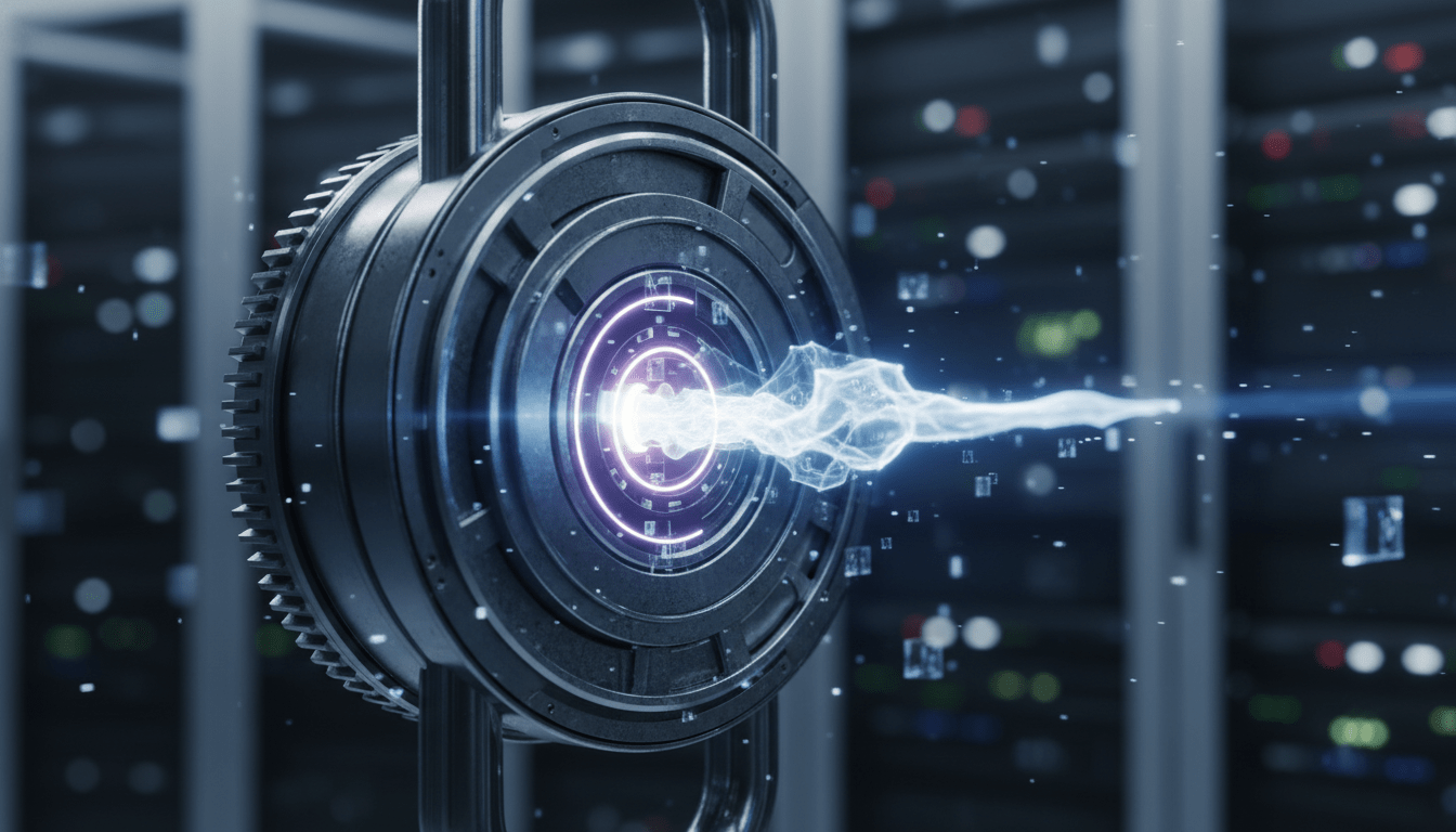 Concepto visual de un ataque de ciberseguridad tipo día cero atravesando una cerradura digital