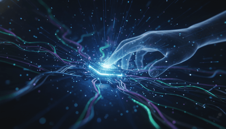 Concepto visual de criptografía homomórfica con nodos digitales brillantes y seguridad de datos.