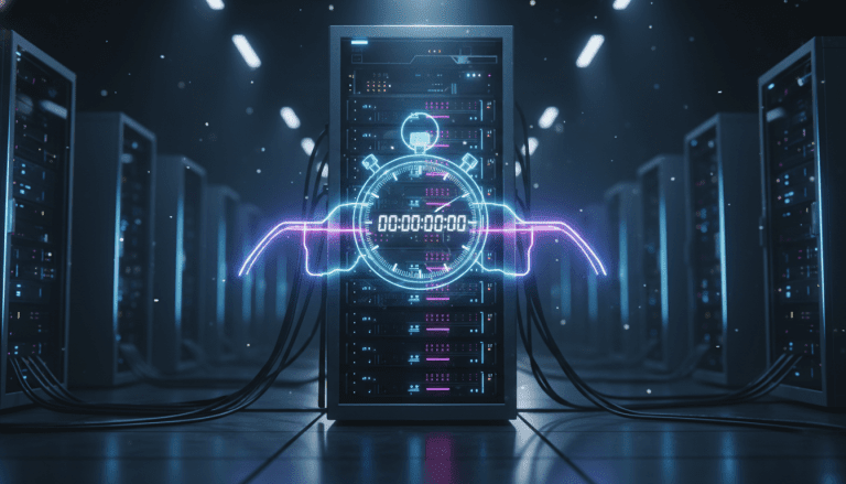 Representacion visual conceptual de vulnerabilidad de tiempo de ejecucion en arquitectura de servidores informaticos