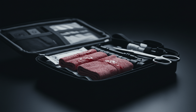 Kit de control de hemorragias tácticas para heridas en zonas de unión anatómica en entorno de emergencia.