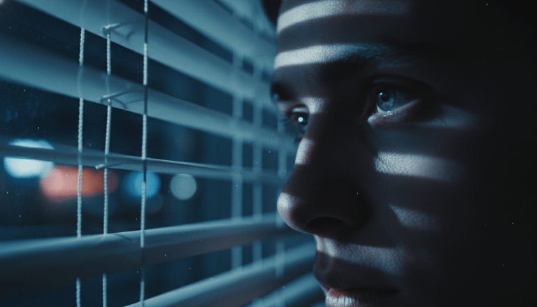 Persona observando a traves de una ventana con cautela representando la investigacion privada y la seguridad digital