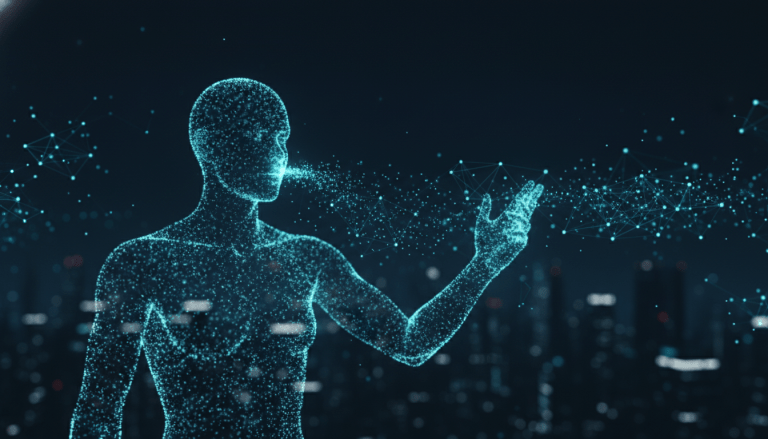 Representacion conceptual de data brokers recopilando informacion personal en una red digital invisible