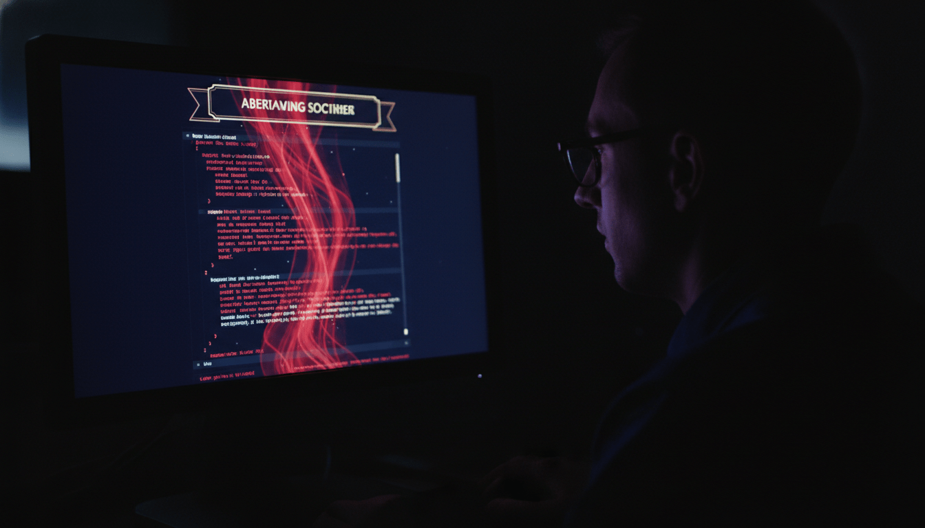 Usuario frente a un monitor con codigo malicioso oculto en publicidad digital