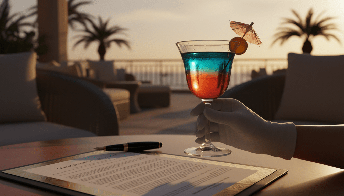 Contrato de multipropiedad fraudulento en una mesa de hotel de lujo durante unas vacaciones