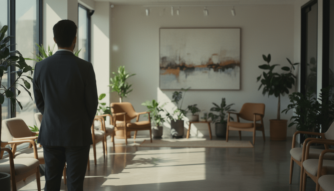 Profesional de salud mental en entorno clínico reflexivo y seguro