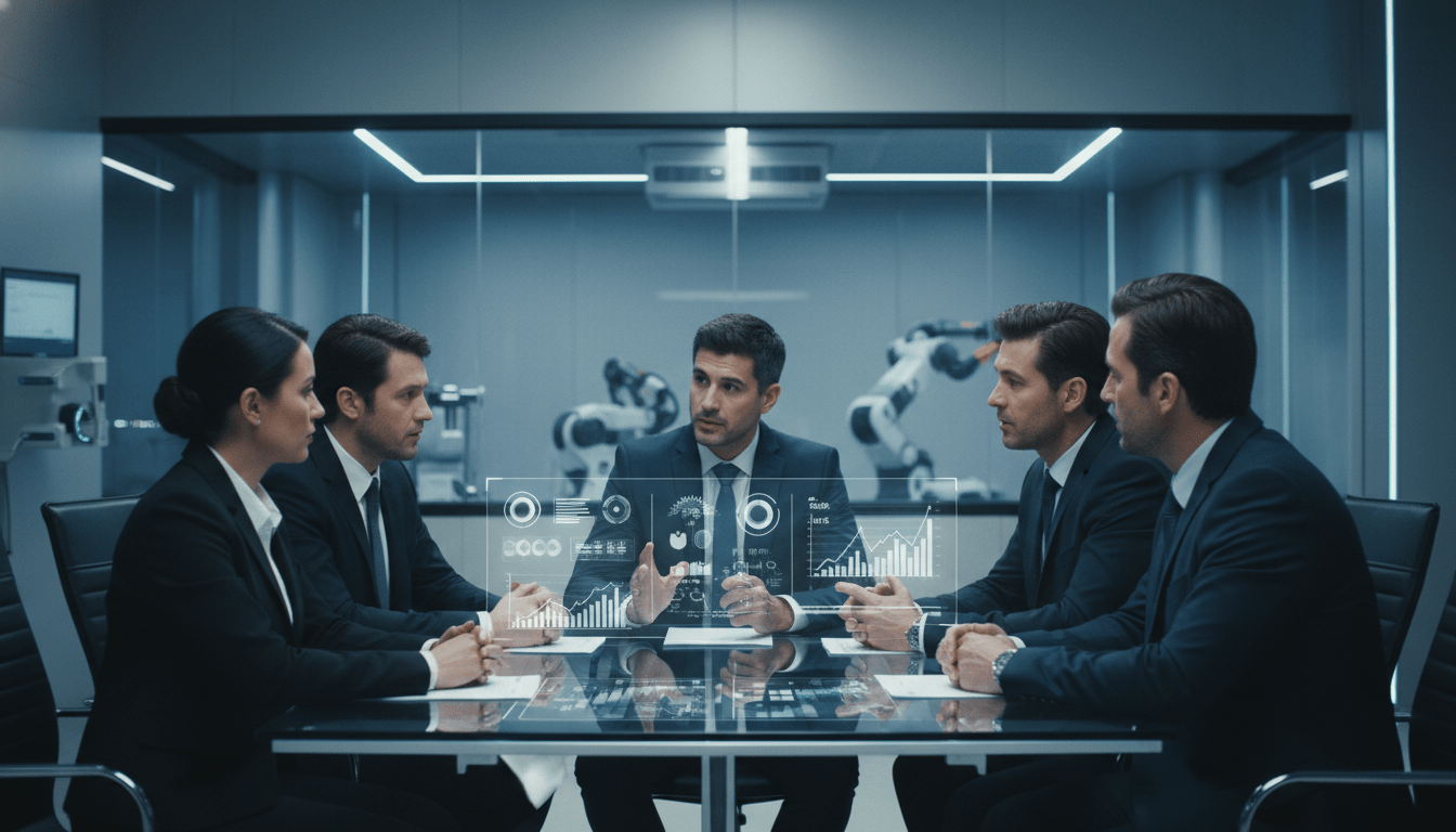 Equipo multidisciplinario analizando métricas de seguridad industrial en un entorno corporativo moderno
