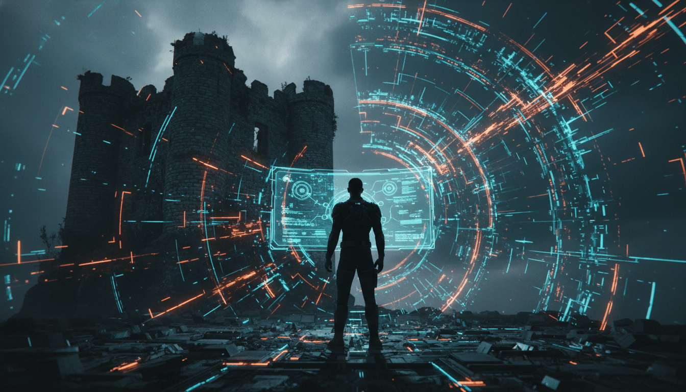 Profesional de ciberseguridad analizando flujos de datos en un entorno digital avanzado para inteligencia de amenazas