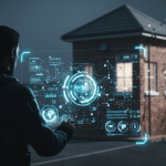 Concepto de transformación digital y seguridad inteligente moderna frente a modelos tradicionales