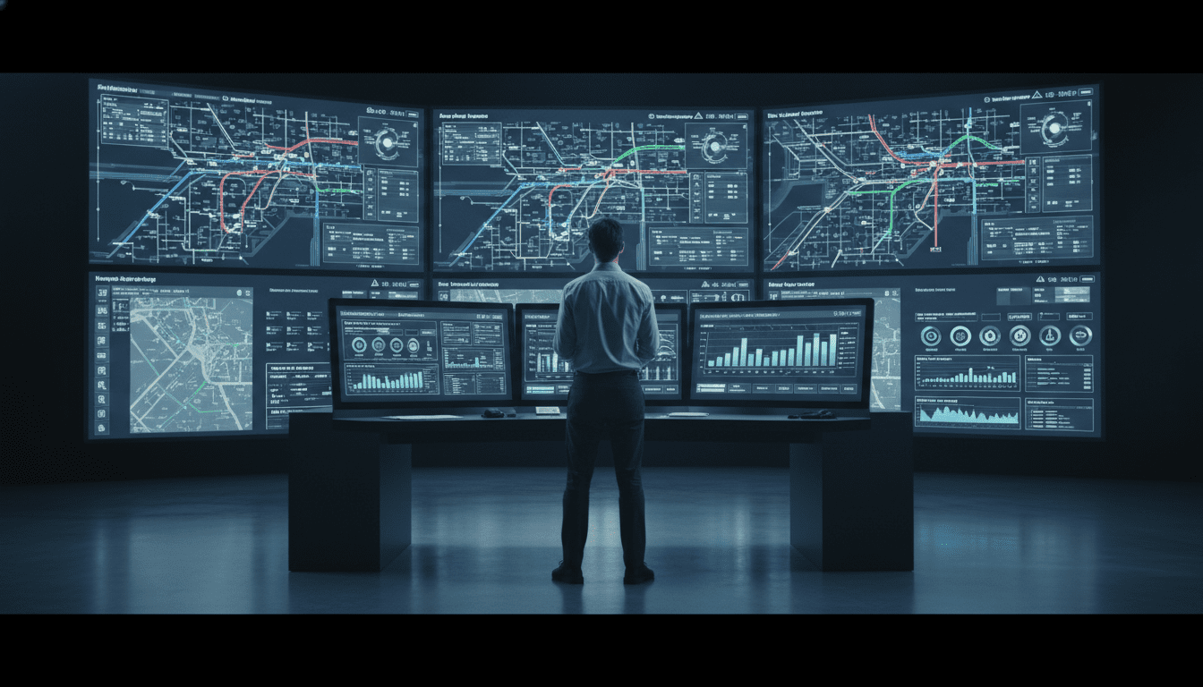 Centro de control logístico con tecnología digital para el monitoreo de seguridad en flotas de vehículos corporativos.