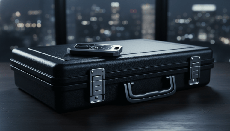 Profesional de seguridad gestionando la finalizacion de un contrato de servicios en una oficina moderna