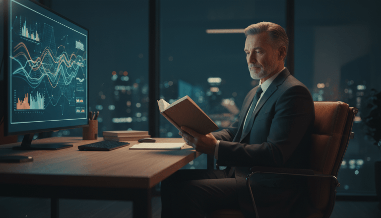 Especialista en seguridad en un entorno de oficina moderna demostrando humildad y compromiso con el aprendizaje continuo.