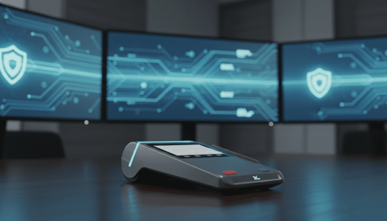 Dispositivo de pago electrónico seguro en entorno de ciberseguridad corporativa para cumplimiento PCI DSS