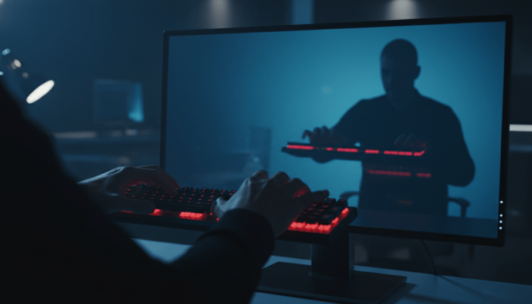 Cyberseguridad y ciberataques, persona frente a computadora tomando decisiones sobre seguridad informática.