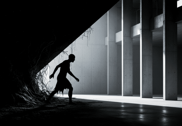 Representacion conceptual de la dualidad entre el instinto de supervivencia y el contrato social en la filosofia moderna