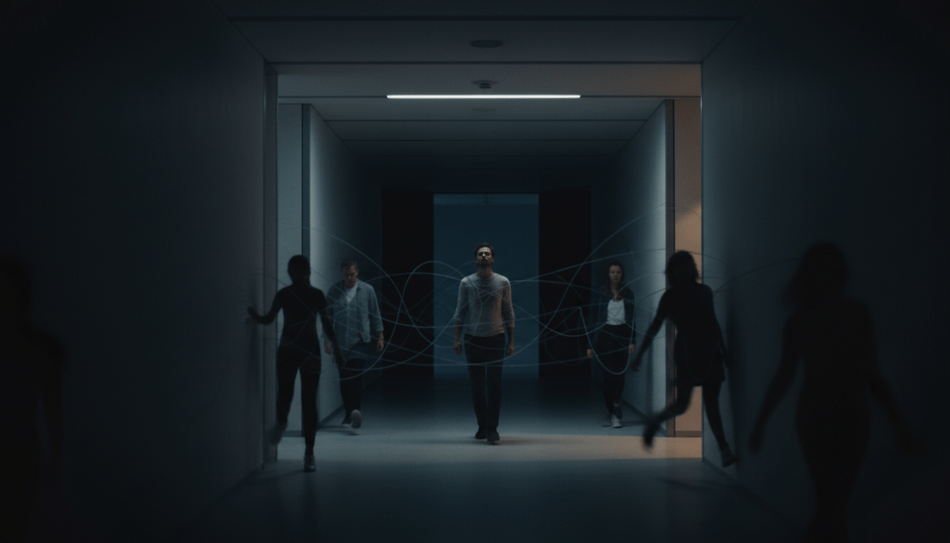 Persona caminando hacia una sombra difusa que representa la pérdida de autonomía en grupos de alta demanda.