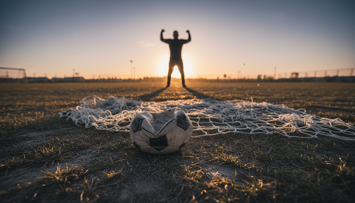 Padre agresivo gritando en las gradas de un partido de futbol infantil representando la violencia deportiva