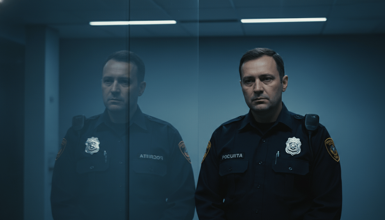 Guardia de seguridad privada en un entorno corporativo moderno y profesional