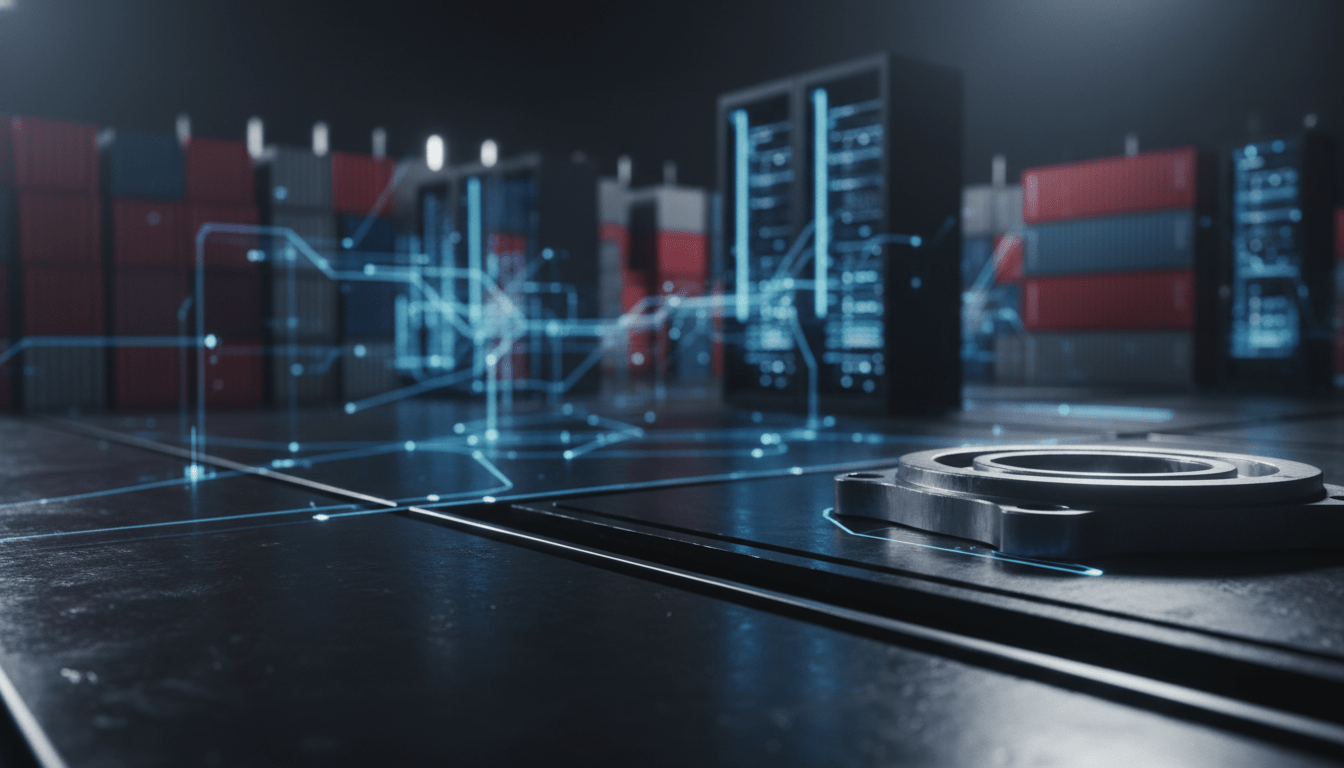 Infraestructura logística moderna interconectada con tecnología digital para una cadena de suministro resiliente