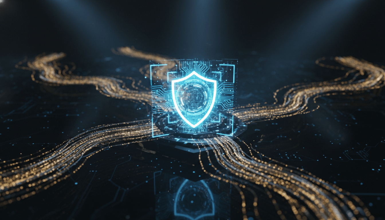 Representación visual de seguridad financiera digital y protección contra ciberataques bancarios mediante tecnología de encriptación