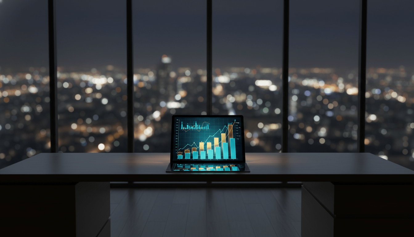 Sistema de gestión contable estratégica para empresas de seguridad privada con gráficos financieros en tablet