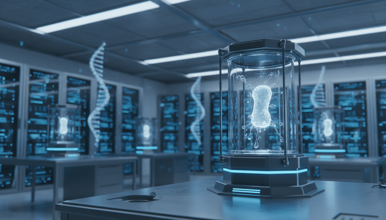 Entorno de laboratorio de biotecnologia con tecnologia de punta y sistemas de alta seguridad