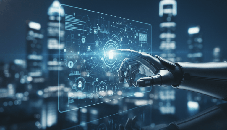Tecnologia avanzada de seguridad privada con analisis de datos holograficos y entorno urbano digital