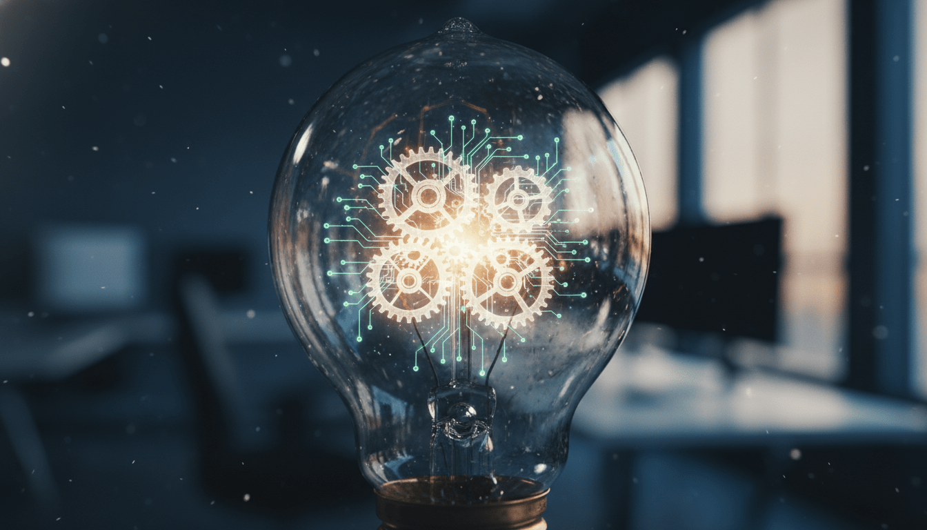 Representación abstracta de la propiedad intelectual y la innovación tecnológica en el sector de las energías renovables