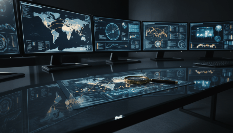 Análisis de inteligencia financiera y rastreo satelital para la detección de violaciones de sanciones internacionales en un entorno digital.