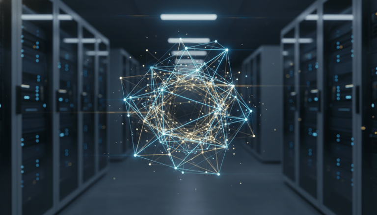 Arquitectura de red digital y nodos de inversión representando el capital de riesgo en ciberseguridad.