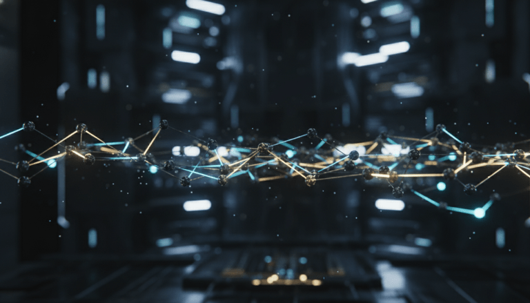 Representación abstracta de arquitectura molecular y nanotecnología protegida como propiedad intelectual
