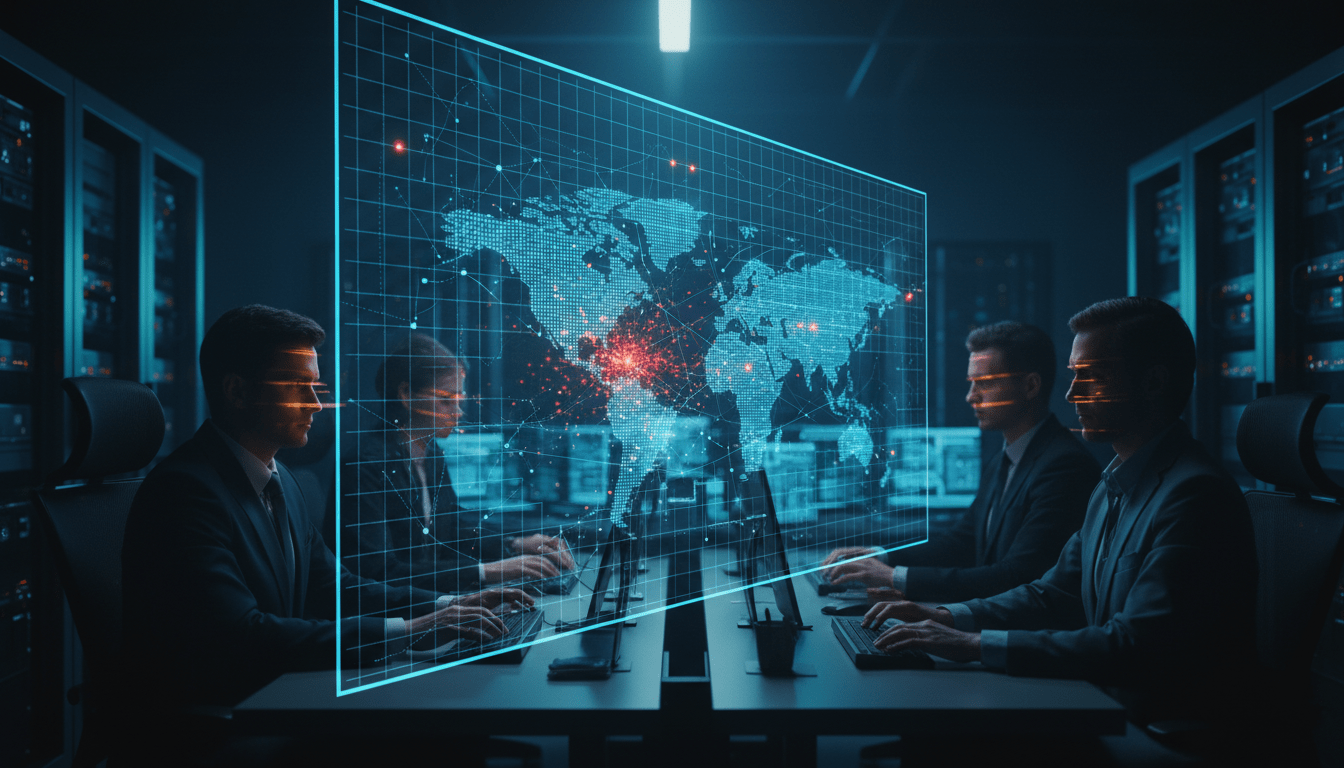 Centro de operaciones de seguridad digital con representacion abstracta de defensa contra ataques ciberneticos