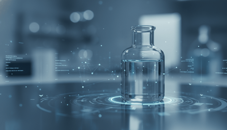 Concepto visual de seguridad de datos en investigación clínica y protección de fármacos