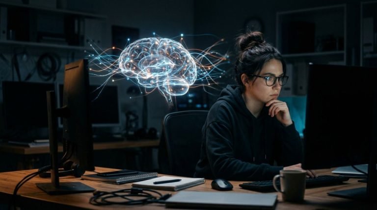 Ilustración conceptual de la manipulación psicológica y el hacking humano mediante ingeniería social