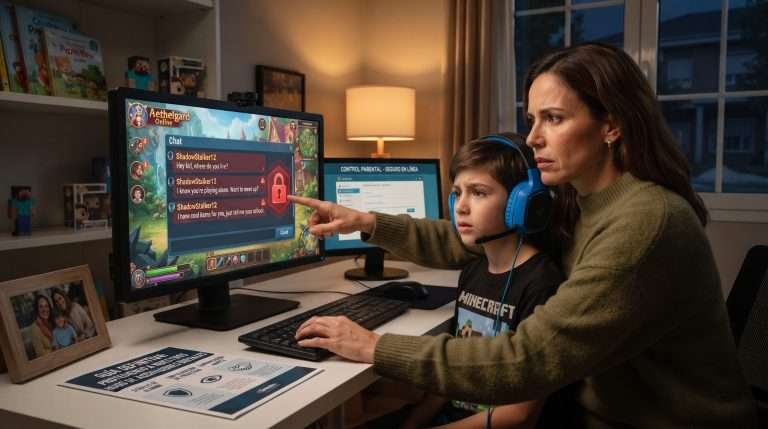 Ciberseguridad infantil: protegiendo a los niños de acechadores digitales en videojuegos en línea