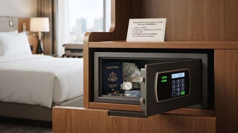 Caja de seguridad en habitación de hotel: protección y resguardo de objetos de valor al viajar
