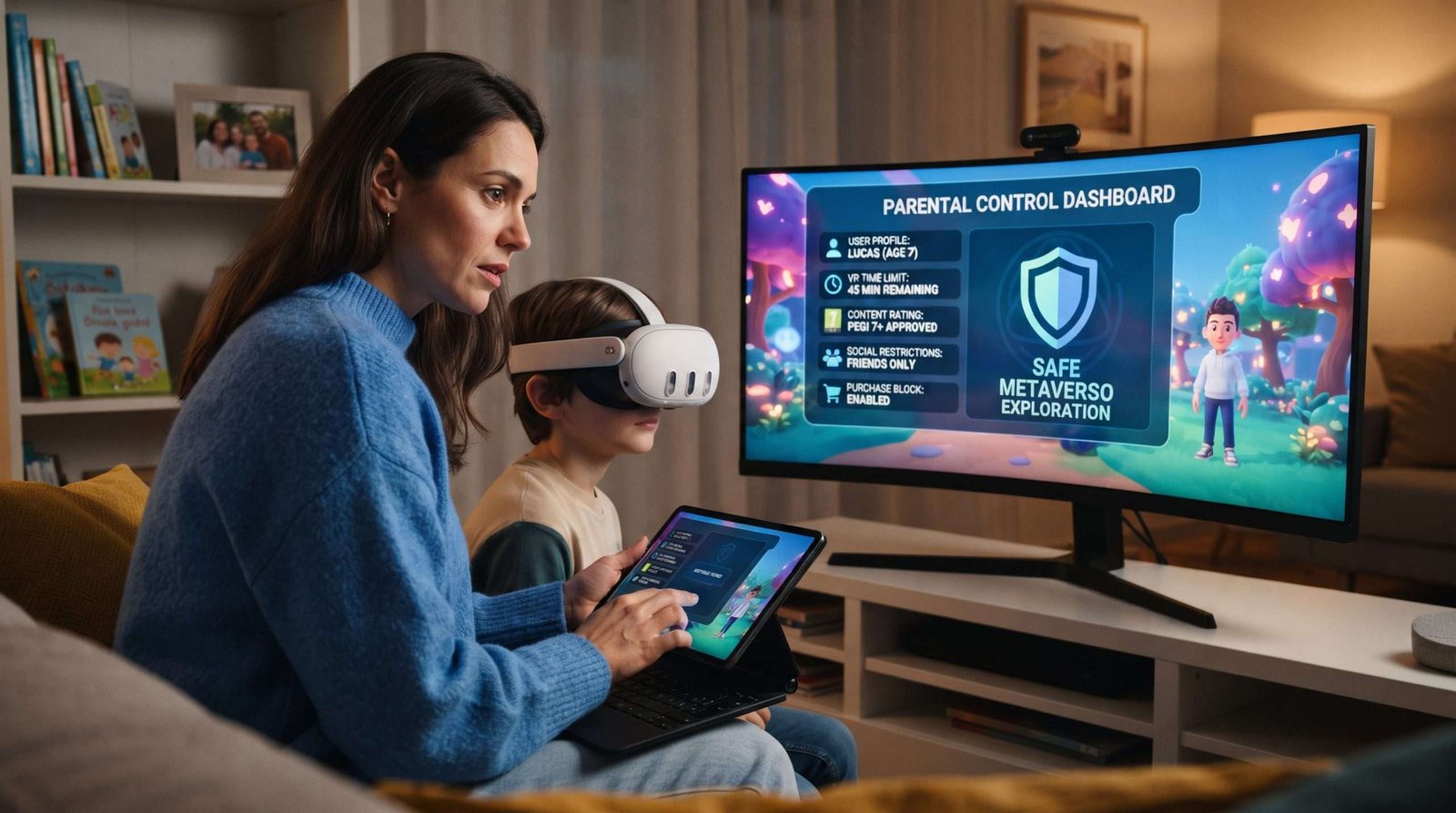 Controles parentales en realidad virtual: seguridad infantil y protección en el metaverso