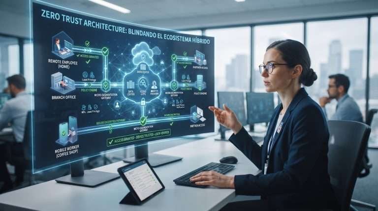 Arquitectura Zero Trust: ciberseguridad avanzada y blindaje para el ecosistema de trabajo híbrido