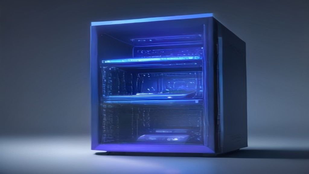 Equipo de ciberseguridad con escáner biométrico y proyección de datos, simbolizando la protección contra deepfakes y suplantación de identidad.