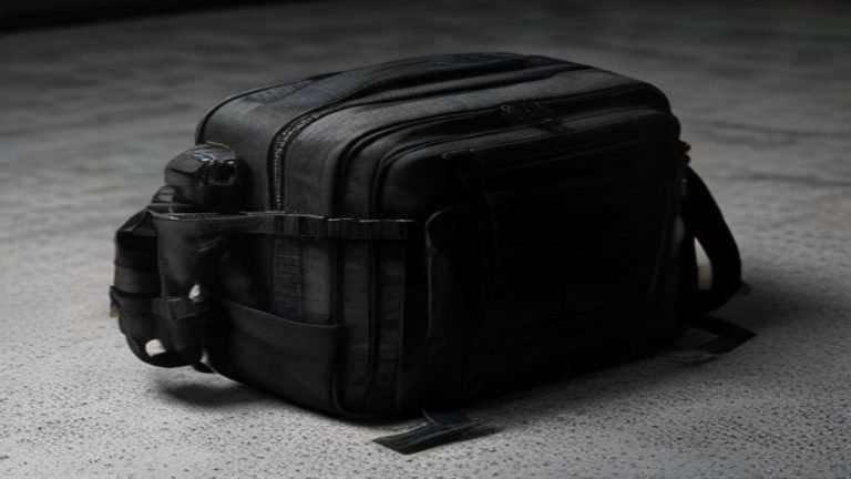 Mochila de emergencia con equipo de supervivencia esencial para entornos urbanos.