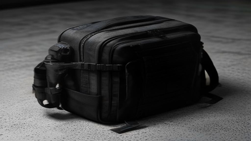 Mochila de emergencia con equipo de supervivencia esencial para entornos urbanos.