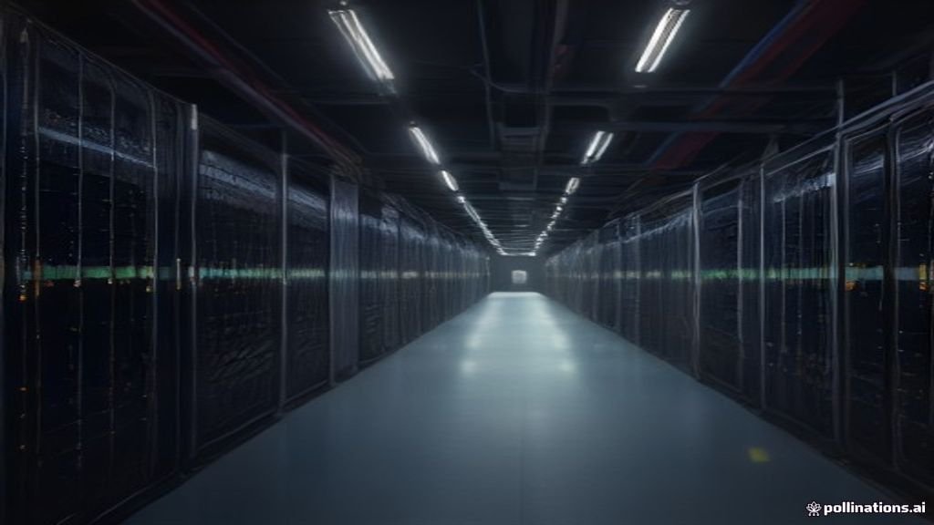 Detalle de un entorno de centro de datos con servidores interconectados, cables de red luminosos y luces indicadoras de actividad, simbolizando una infraestructura de ciberseguridad robusta y segmentada.